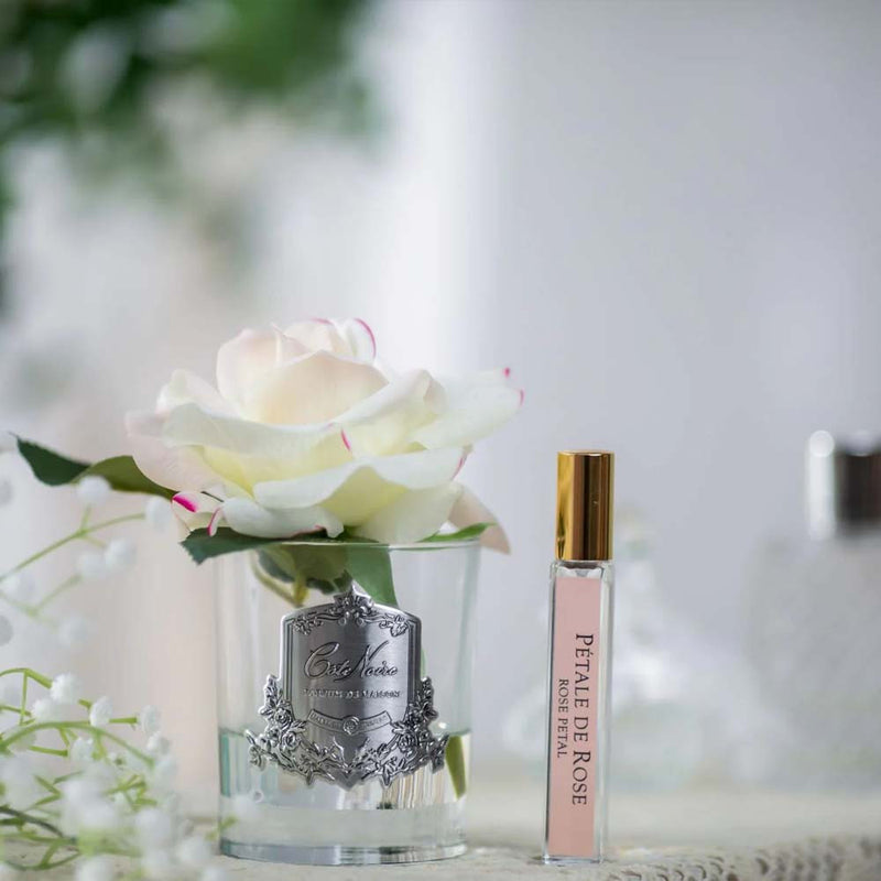 Cote Noire - Single Rose - Pink Blush Clear Glass