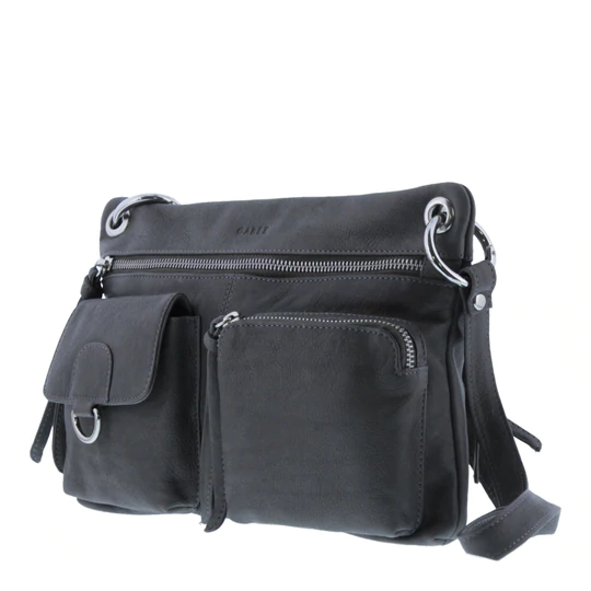 Gabee - Asher Leather Zipped Crossbody - Black