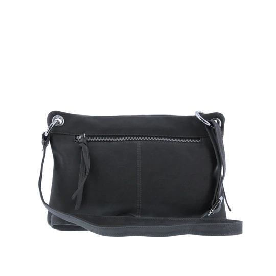 Gabee - Asher Leather Zipped Crossbody - Black