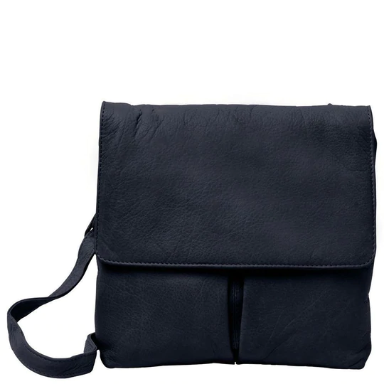 Gabee - Ava Leather Flapover Crossbody - Black