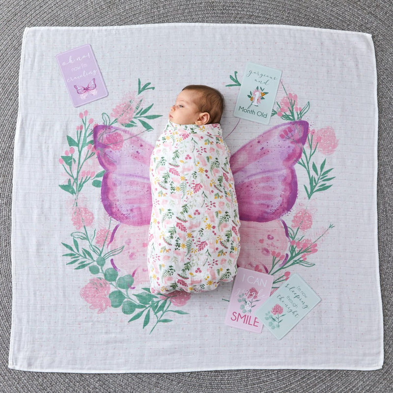 Jiggle & Giggle - Milestone Muslin Set - Butterfly