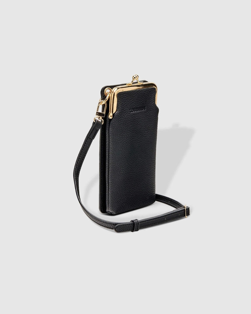 The Louenhid Billie Black Crossbody Phone Bag Black