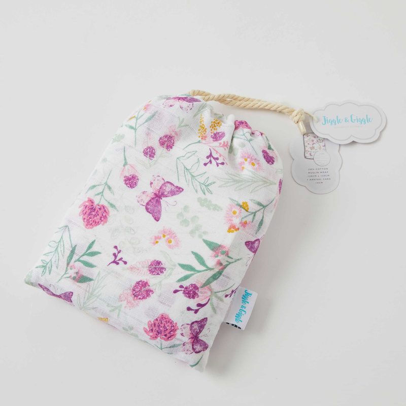 Jiggle & Giggle - Butterfly Muslin Wrap and Card