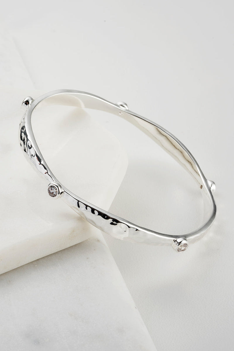 Zafino Bangle - Crystal Silver