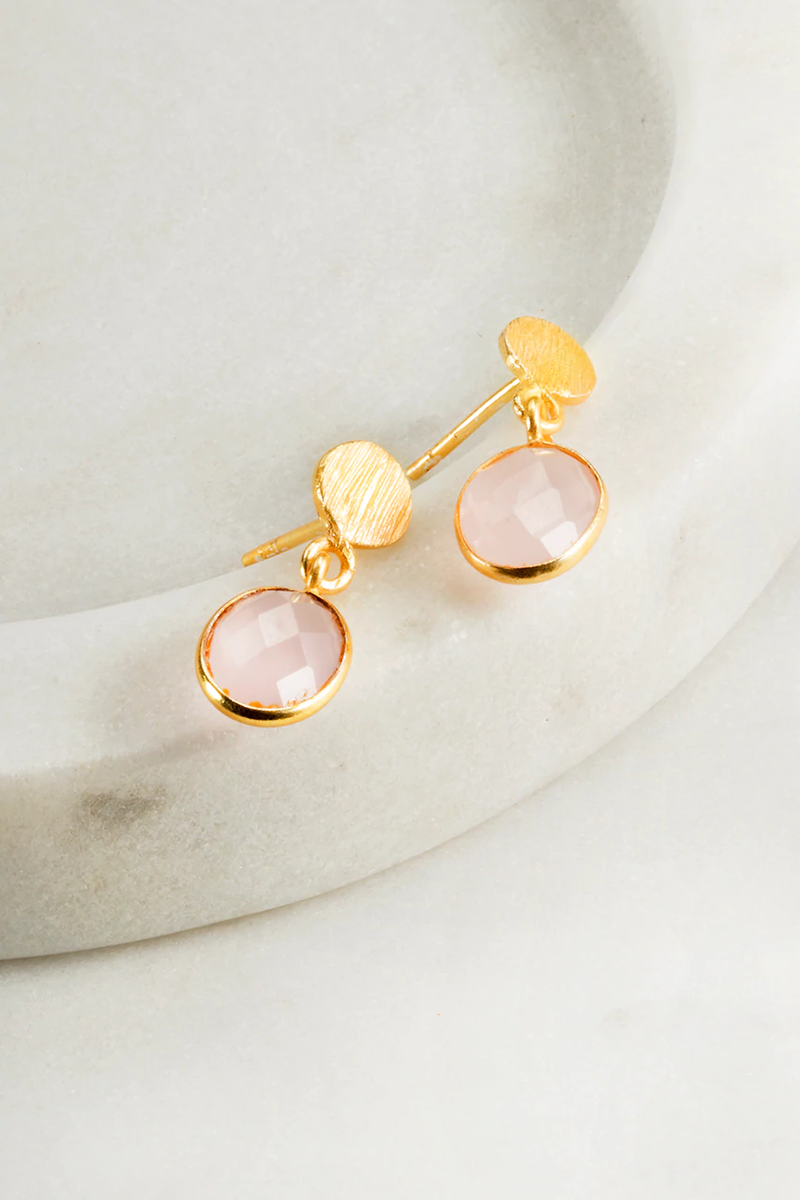 Zafino - Destiny Earring - Rose Quartz