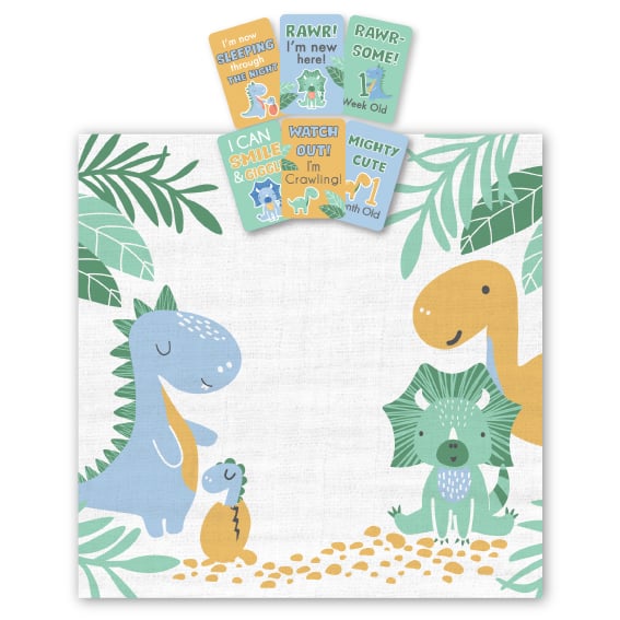 Jiggle & Giggle - Milestone Muslin Set - Dinosaurs