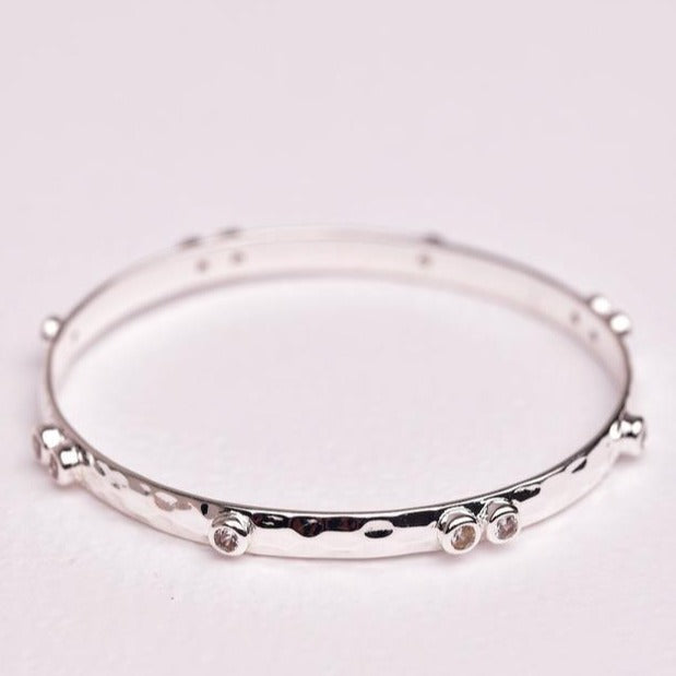 Zafino Bangle - Double Crystal Silver