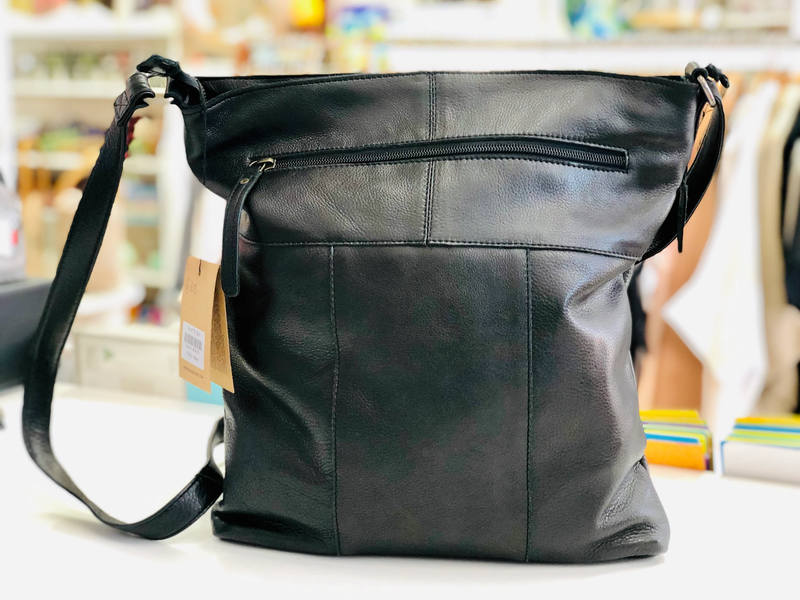 Oran - Bag - Emily Large Leather Cross Body - Black