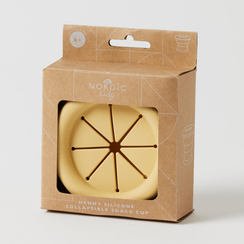 Nordic Kids-Henny Silicone Collapsible Snack Cup - Lemon