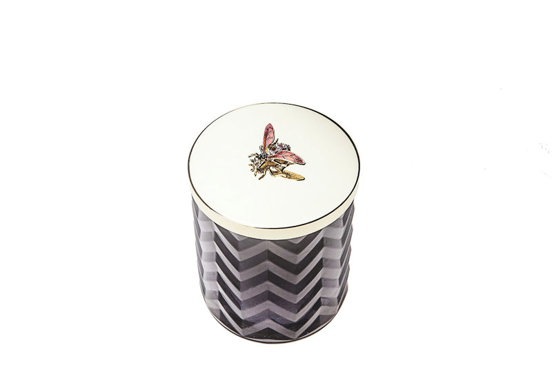 Cote Noire - Candle - Black Herringbone & Red Bee Lid