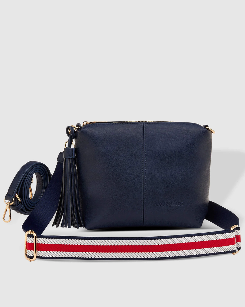 Louenhide - Kasey Crossbody Bag - Navy - Stripe Strap