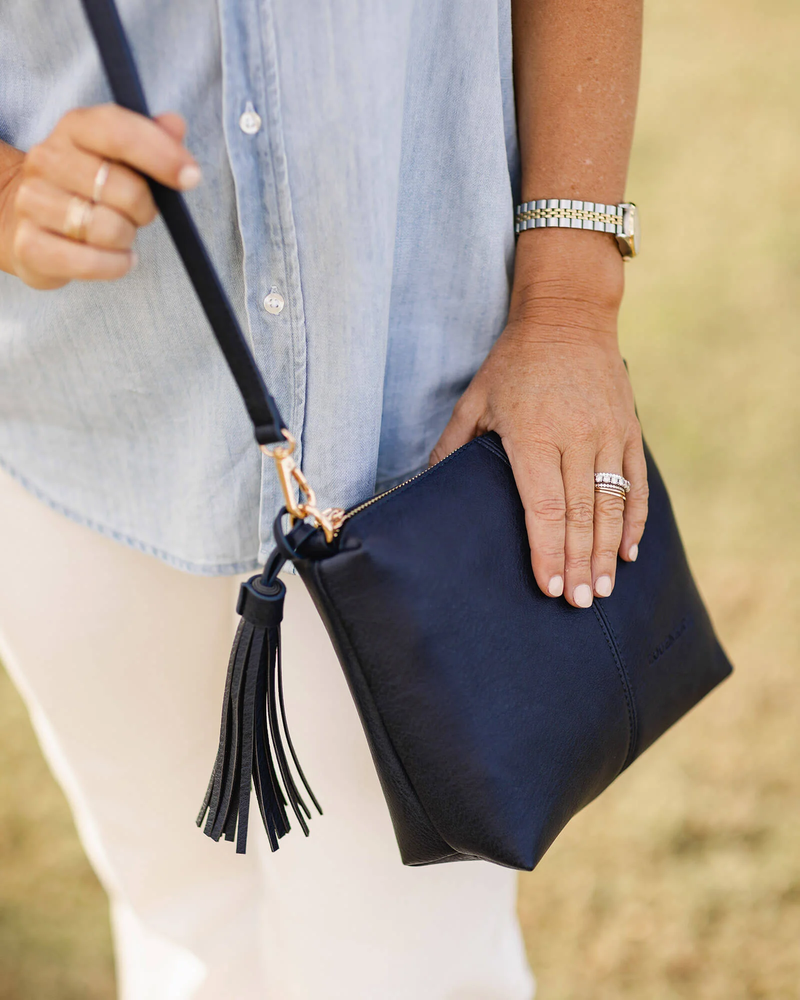 Louenhide - Kasey Crossbody Bag - Navy - Stripe Strap