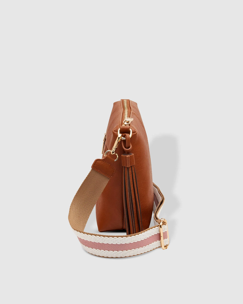 Louenhide - Kasey Crossbody Bag - Tan - Stripe Strap