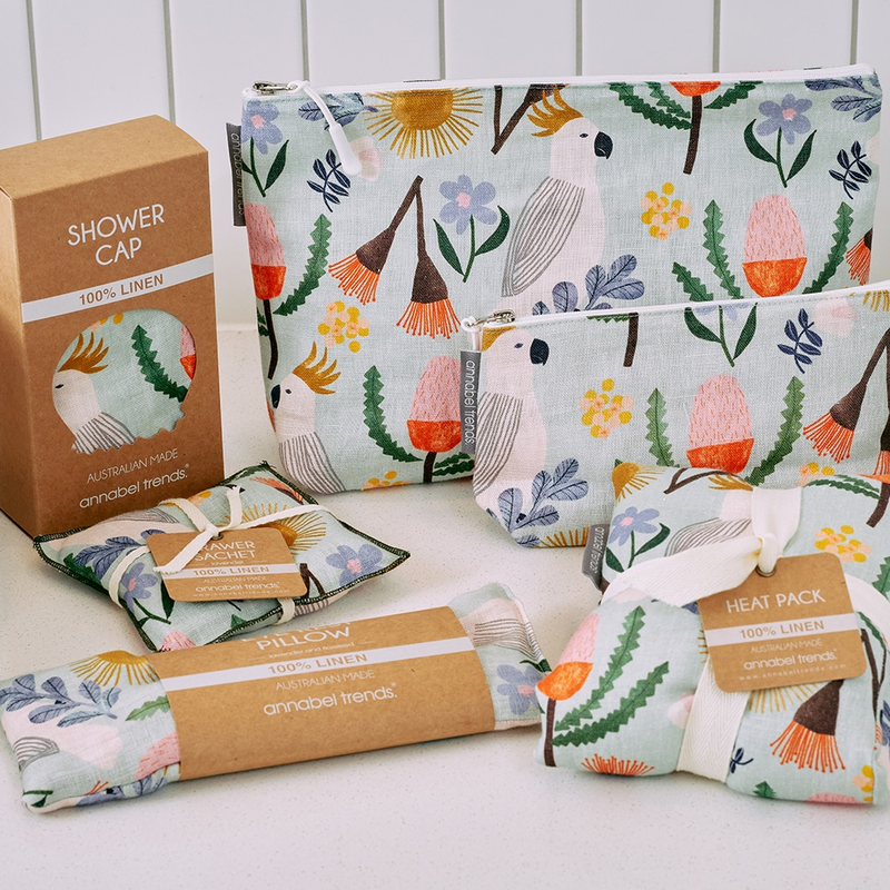 Annabel Trends - Linen Shower Cap - Pacific Blue