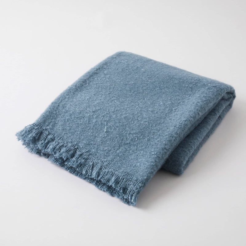 Pilbeam Living-Morgan Boucle Throw - Denim Blue