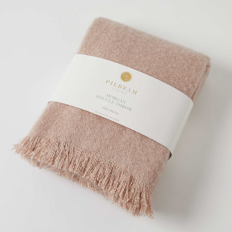 Pilbeam - Morgan Boucle Throw - Dusty Pink