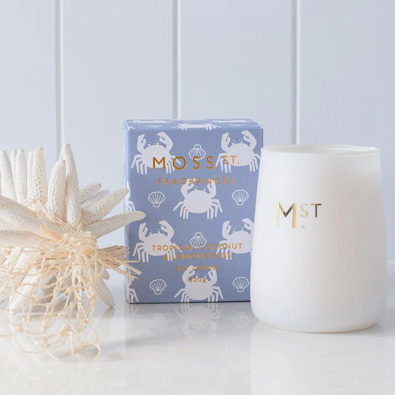Moss St. - Soy Candle 320g - Tropical Coconut & Lemongrass