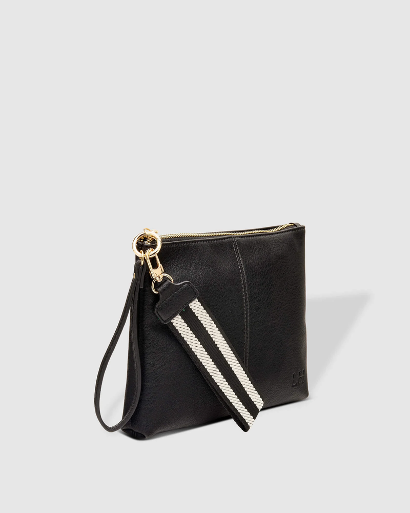 Louenhide - Molly Clutch - Black - Stripe Strap