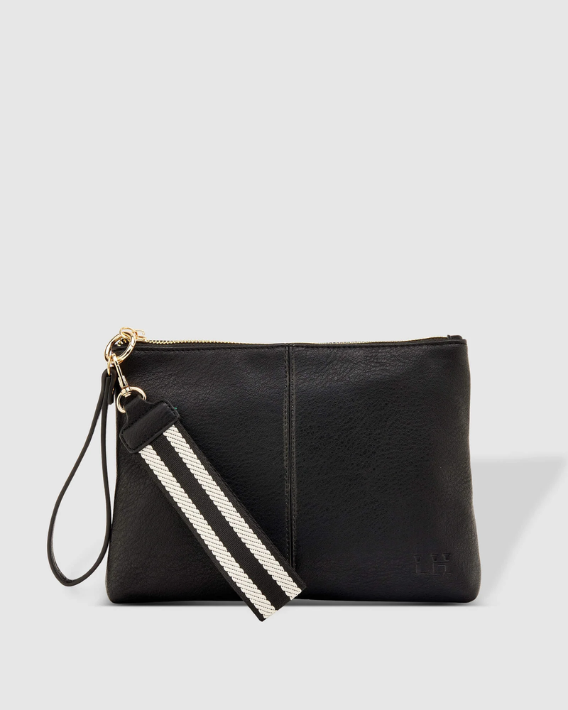 Louenhide - Molly Clutch - Black - Stripe Strap