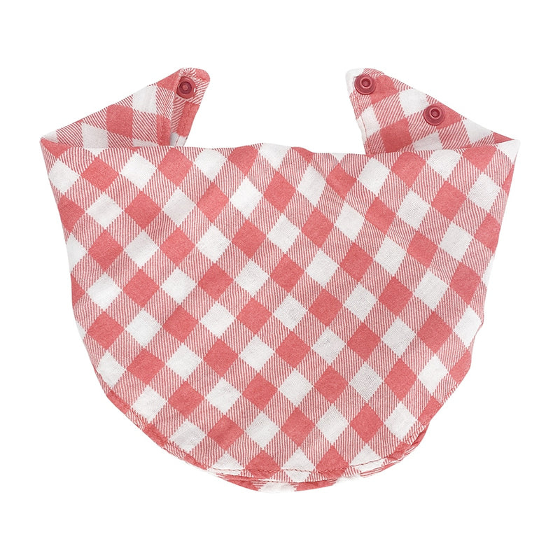 Annabel Trends - Muslin Bib - Gingham Rhubarb