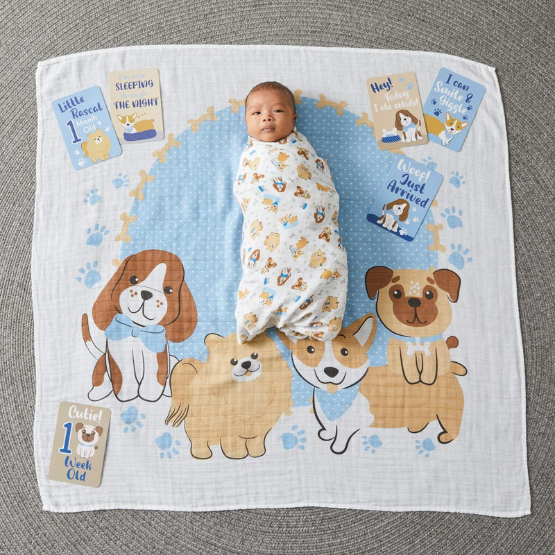 Jiggle & Giggle - Milestone Muslin Set - Pawsome