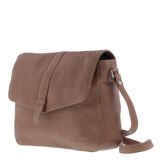 Gabee - Rudy Leather Flap Crossbody Bag - Tan