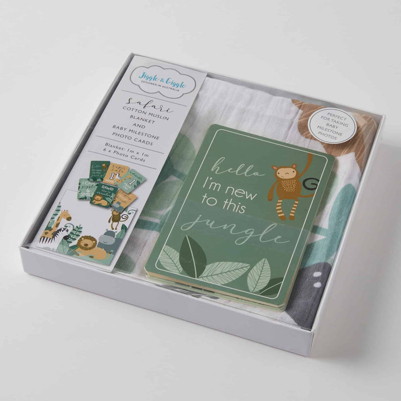Jiggle & Giggle - Milestone Muslin Set - Safari