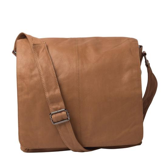 Gabee - Sam Soft Leather Flapover Satchel - Tan