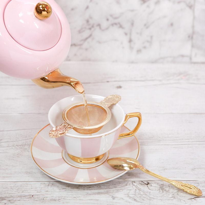 Cristina Re - Teacup & Saucer - Blush Stripes