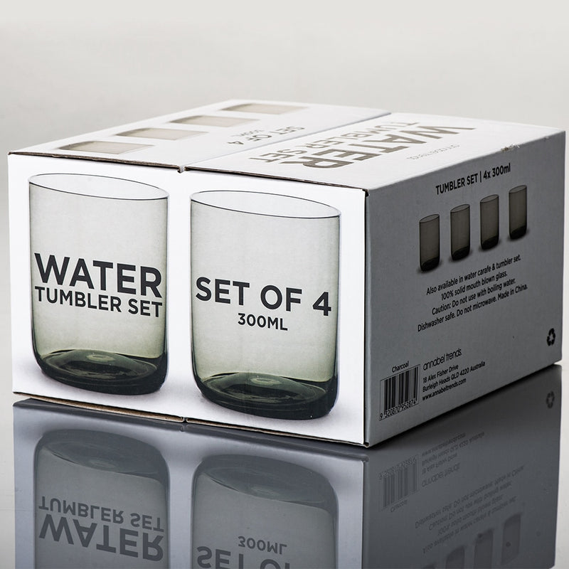 Annabel Trends - Water Tumbler Set - 4pc - Charcoal