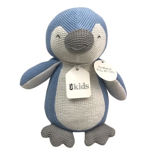 ESKIDS - Knitted Musical Penguin 22cm - Blue