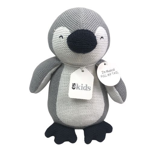 ESKIDS - Knitted Musical Penguin 22cm - Grey