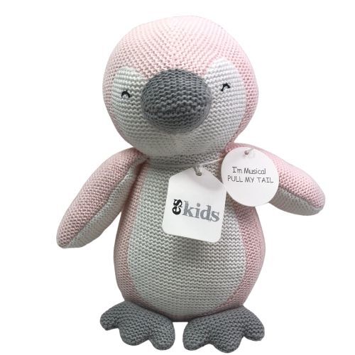 ESKIDS - Knitted Musical Penguin 22cm - Pink
