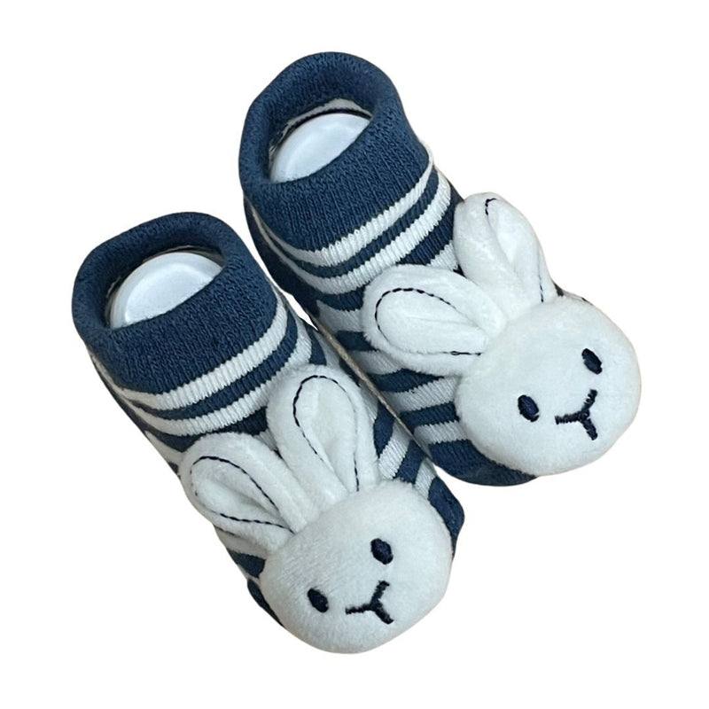 ESKIDS - Socks With Rattles - Bunny Navy 0-6m