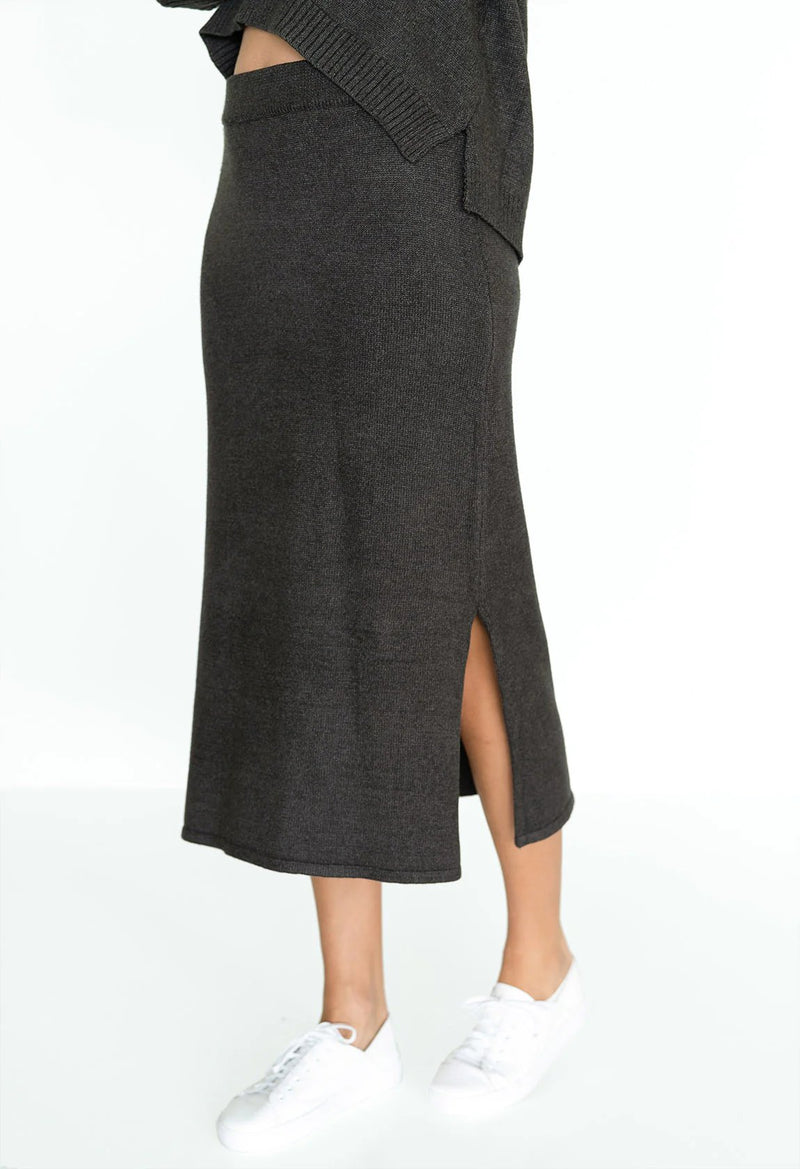 HUMIDITY - Tresor Knit Skirt - Charcoal