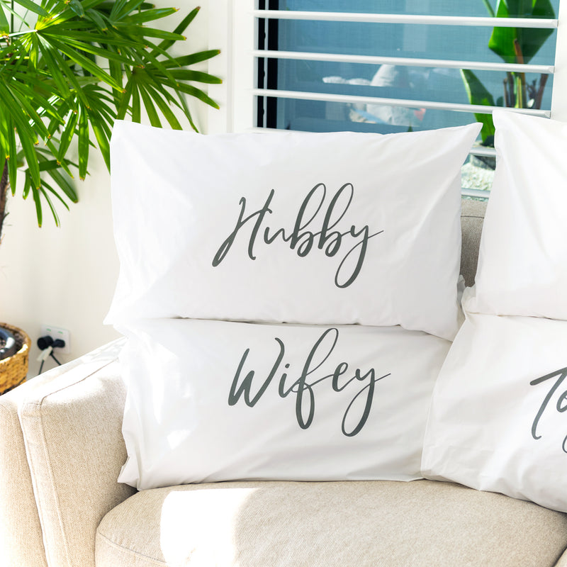SPLOSH - Wedding Pillowcase Set - Wifey/Hubby