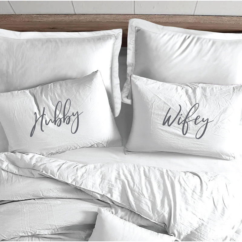 SPLOSH - Wedding Pillowcase Set - Wifey/Hubby