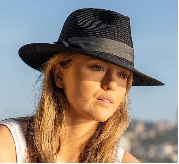 Rigon - Sienna Fedora Black/Charcoal 58cm