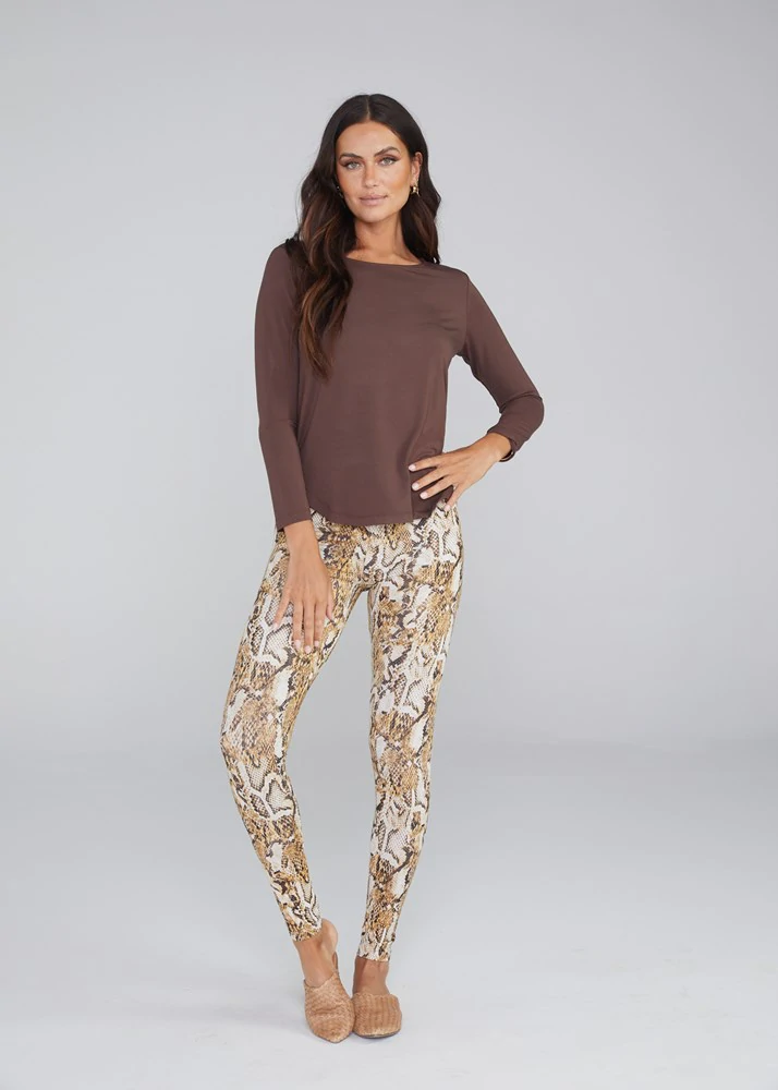 Lou Lou - Adele Long Sleeve Tee - Chicory Coffee