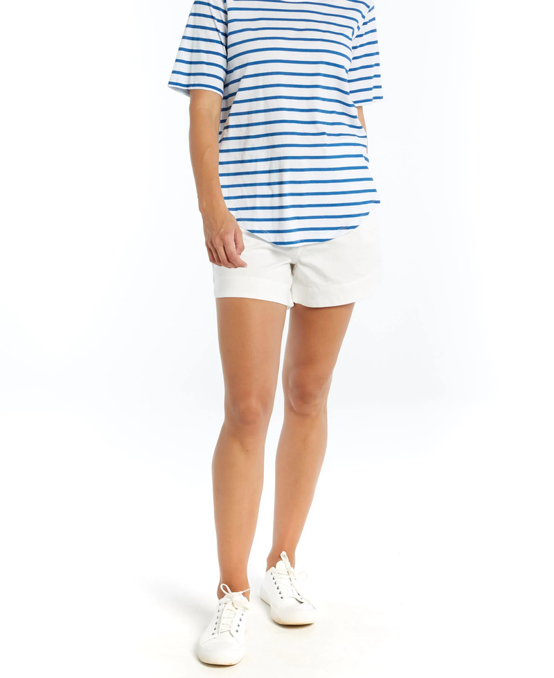 Betty Basics - Alec Denim Short - White
