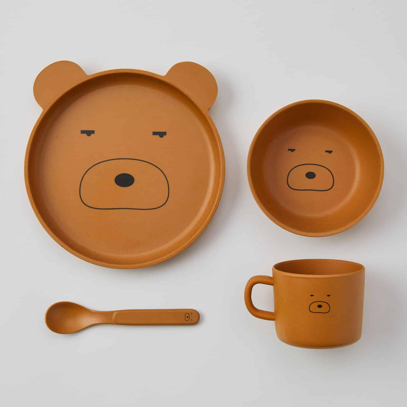 Jiggle & Giggle - Animal Faces Kids Bamboo Dining Set