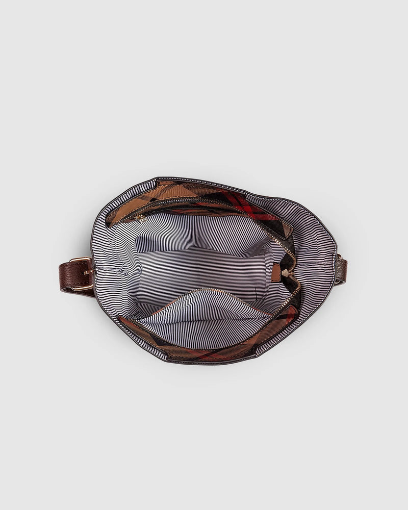 The Louenhide-Abbey Plaid Chocolate Shoulder Bag