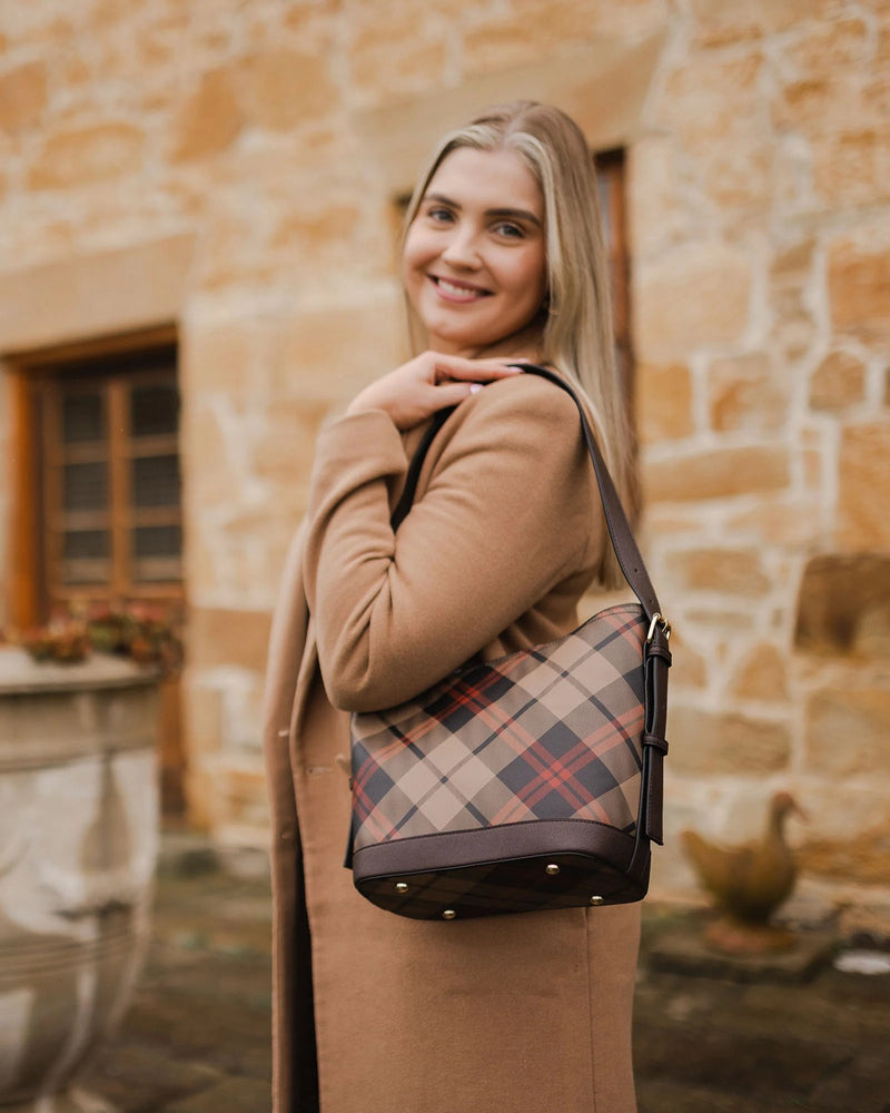 The Louenhide-Abbey Plaid Chocolate Shoulder Bag