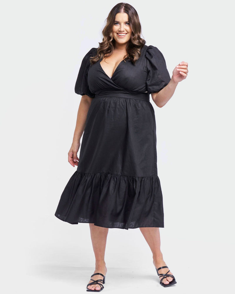 Sass Clothing - Adriana Midi Dress - Black