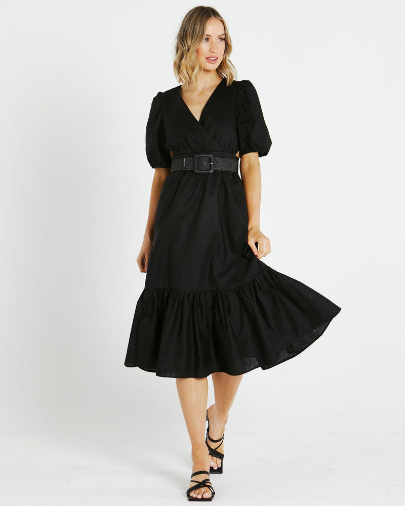 Sass Clothing - Adriana Midi Dress - Black