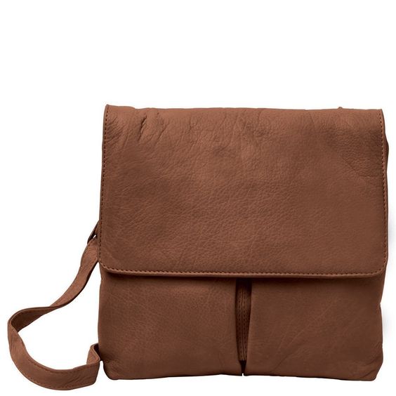 Gabee - Ava Leather Flapover Crossbody Bag - Tan