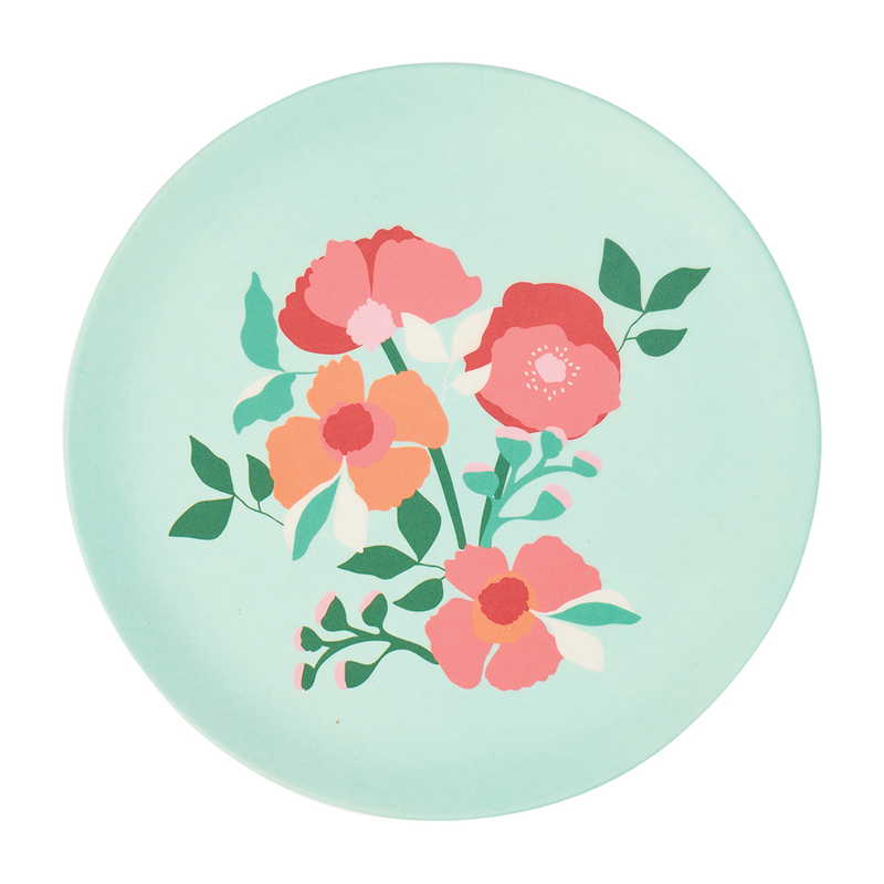 Annabel Trends - Bamboo Plate - Sherbet Poppies