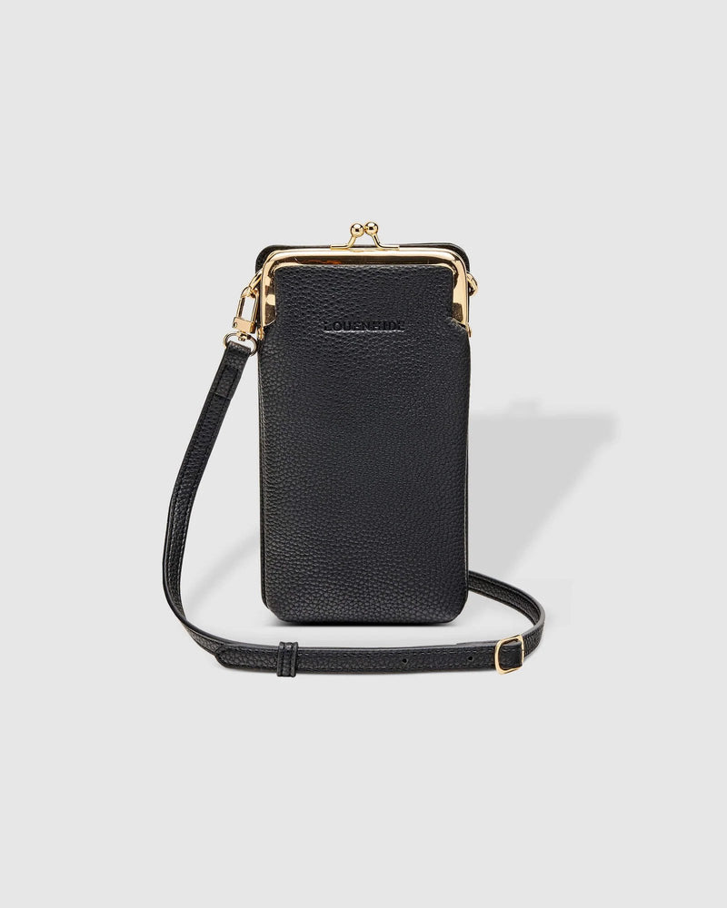 The Louenhid Billie Black Crossbody Phone Bag Black