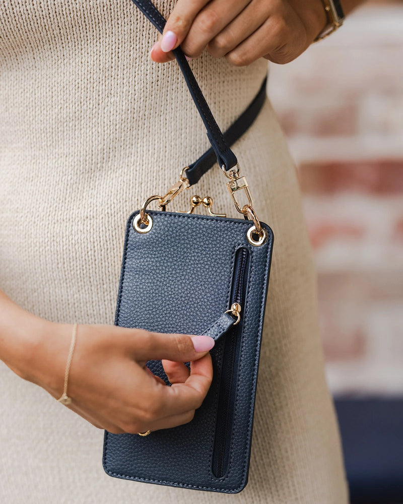 The Louenhide-Billie Steel Blue Crossbody Phone Bag