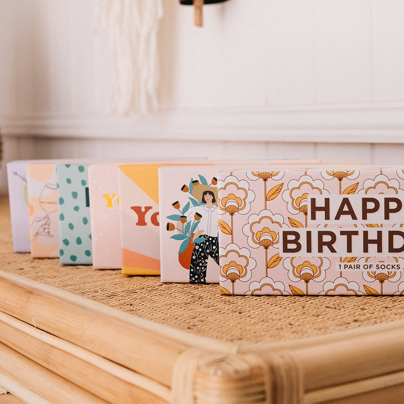 Annabel Trends - Socks - Happy Birthday Boxed